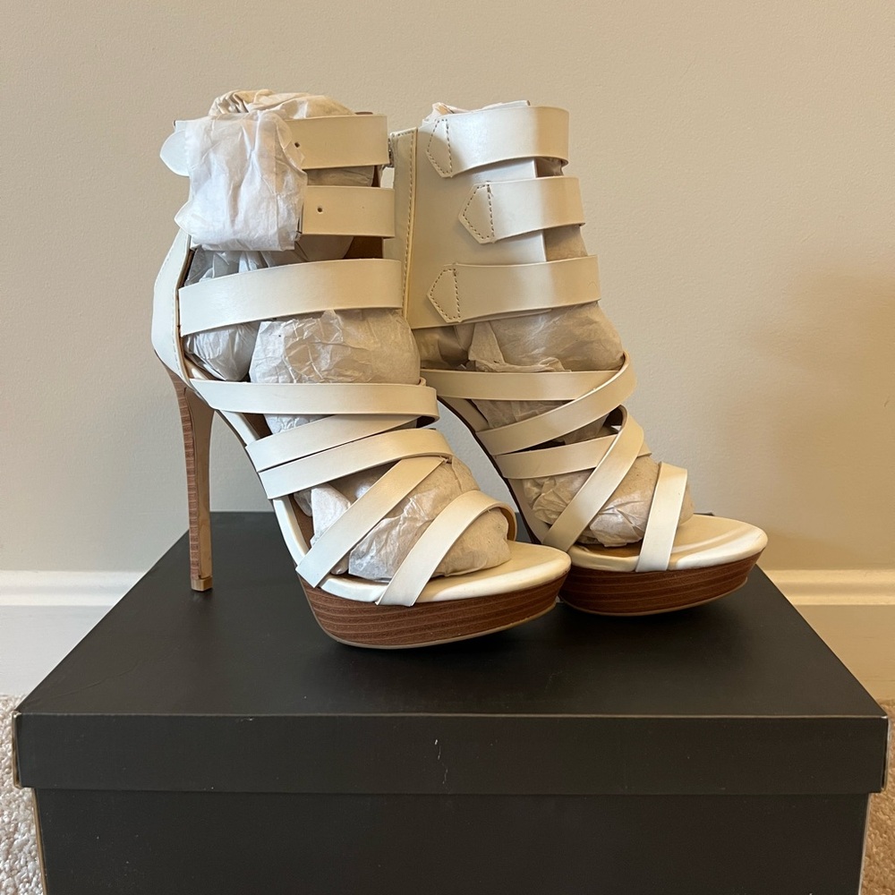 White Strappy Heels